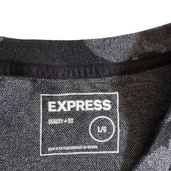 EXPRESS Men's Camouflage Crew Neck Pocket Pullover Sweatshirt Gray Large Casual - Picture 5 of 6